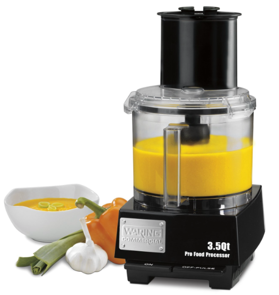 Waring Commercial WFP14S Batch Bowl Food Processor with LiquiLock Seal System - vegetables